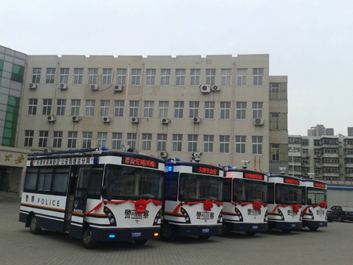 天津塘沽5臺鴻馬移動警務室交車 迅速出警更高效
